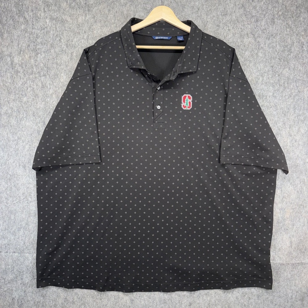 Cutter &‎ Buck Stanford Golf Polo Shirt Men's 4XB Short Sleeve Black